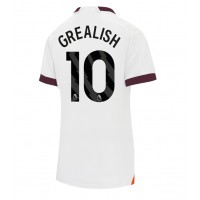 Stroje piłkarskie Manchester City Jack Grealish #10 Koszulka Wyjazdowej dla damskie 2023-24 Krótki Rękaw